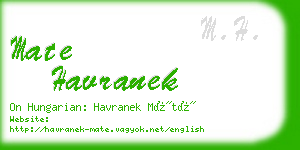 mate havranek business card